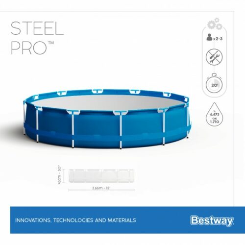 Bestway 56706 Каркасный бассейн Steel Pro 366х76см, 6473л — изображение 5