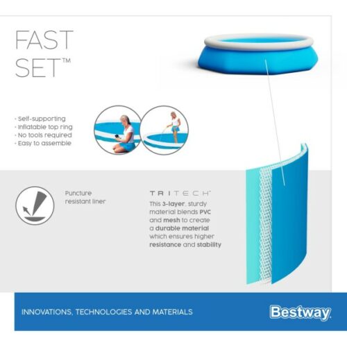 Bestway 57265 Бассейн Fast Set 244х66см, 2100л — изображение 3