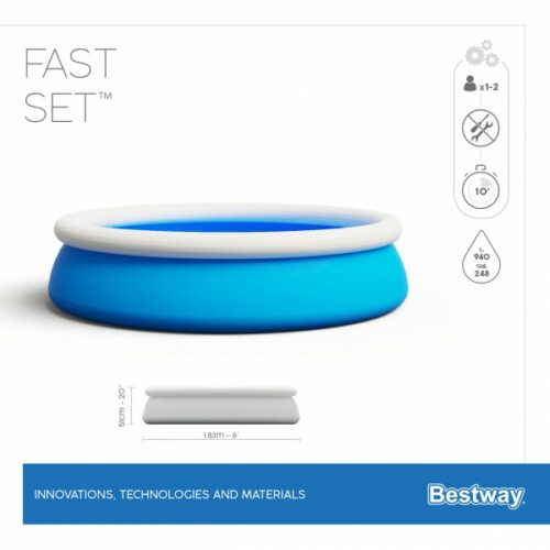 Bestway 57392 Бассейн Fast Set 183х51см, 940л — изображение 5