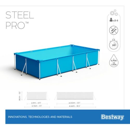 Bestway 56405 Каркасный бассейн Steel Pro 400х211х81см, 5700л — изображение 4