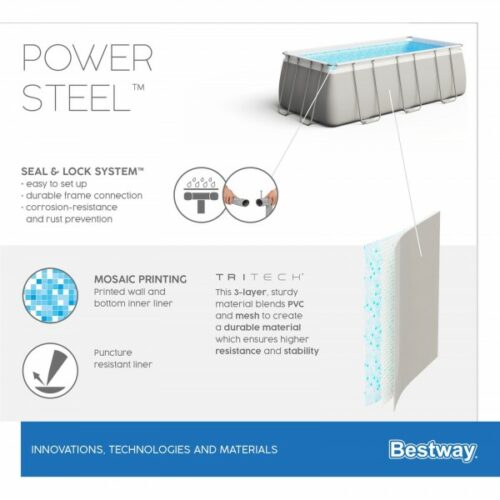 Bestway 56465 Каркасный бассейн Power Steel 549х274х122см, 14812л, фил.-насос 5678л/ч, лестница, тент, попл.-доз. — изображение 10