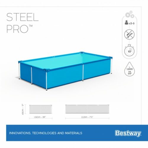 Bestway 56401 Каркасный бассейн Steel Pro 221х150х43см, 1200л — изображение 5